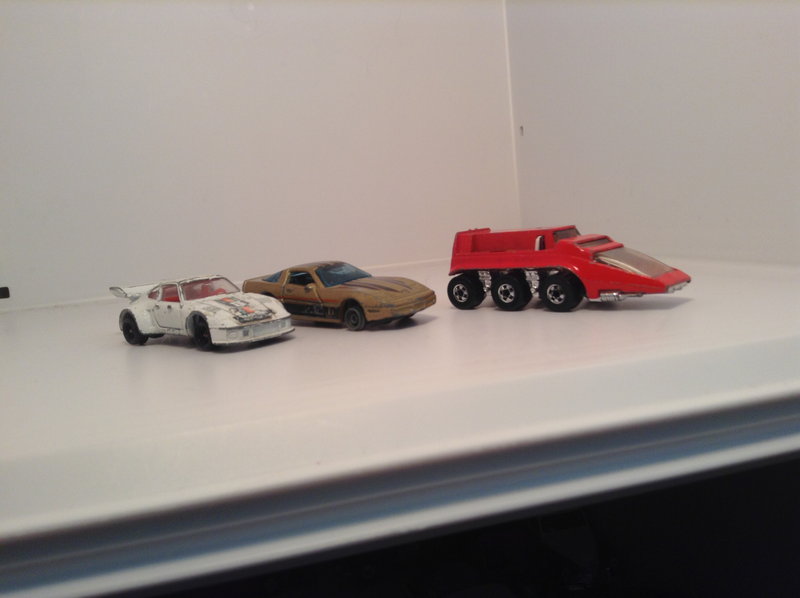 Welly Porsche 935, Key Cars Corvette, and HW Space Vehicle; you look through a hole in the back, and there’s a picture of an astronaut.